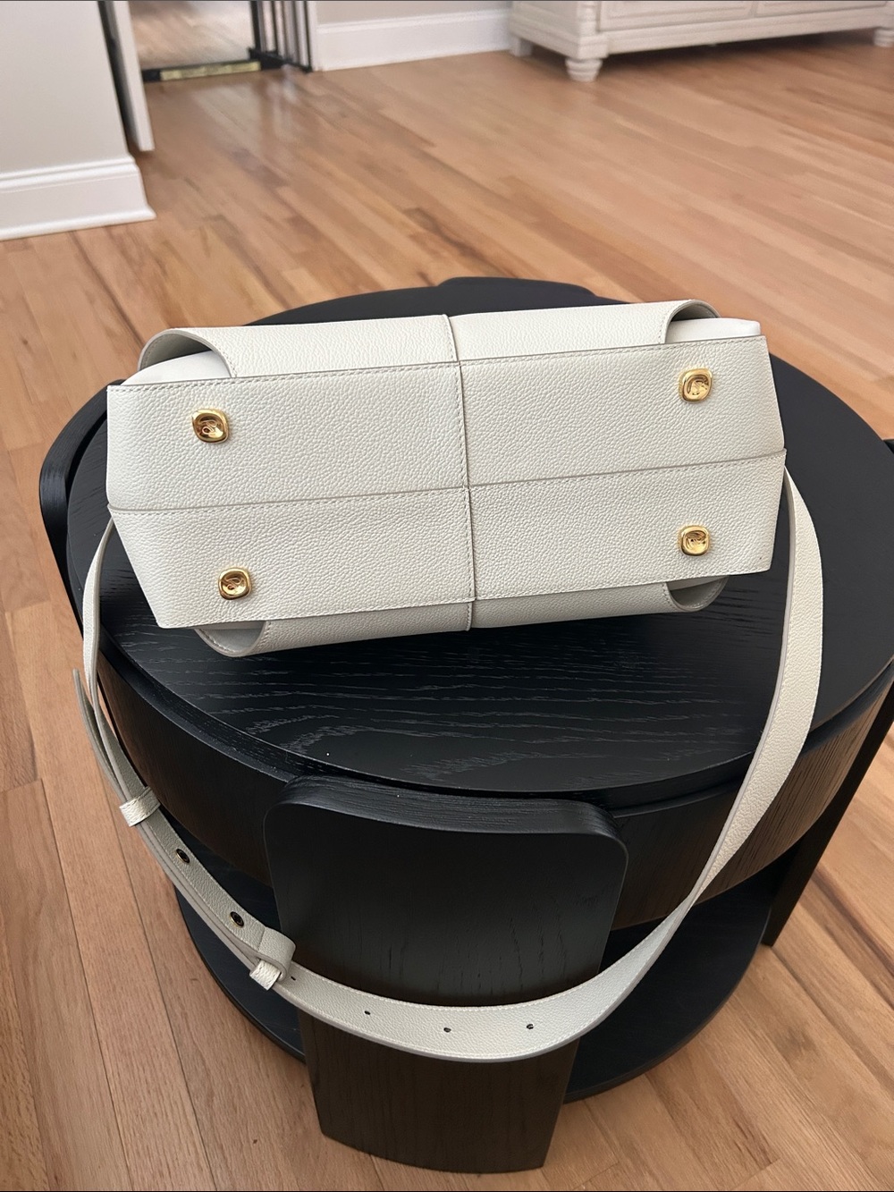 Polene Cream Pebbled Leather Top-Handle Satchel - Picture 4 of 6